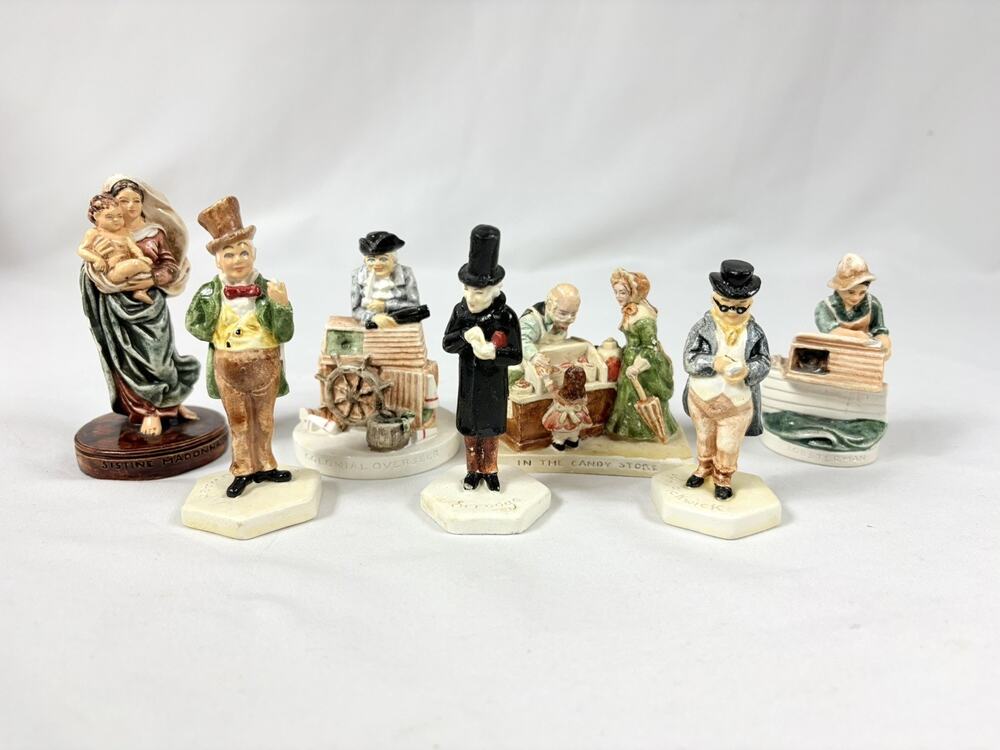 Vtg Sebastian Miniatures Lot Charles Dickens Scrooge Colonial Figures Madonna